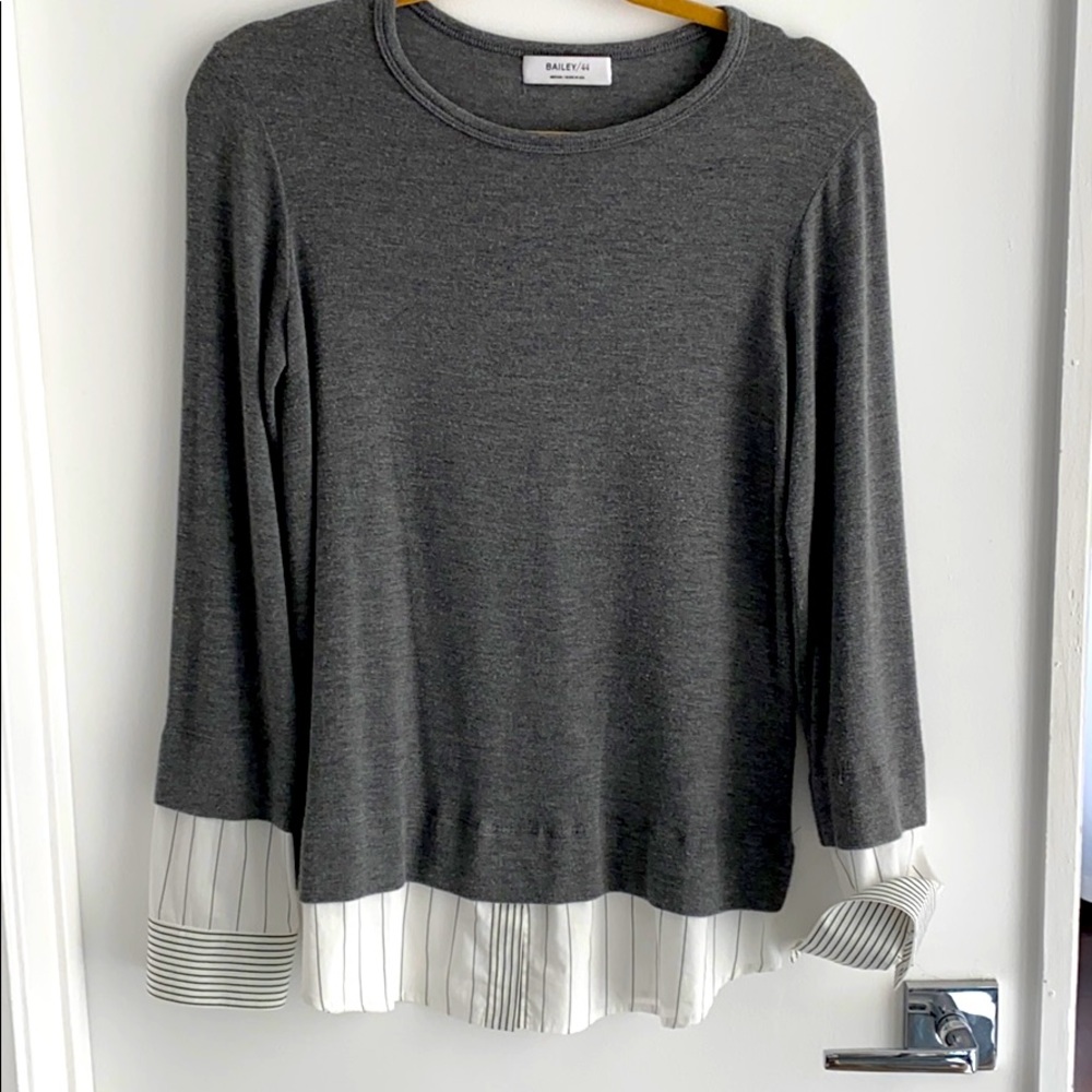 Bailey 44 tshirt attached shirt cuffs size 6